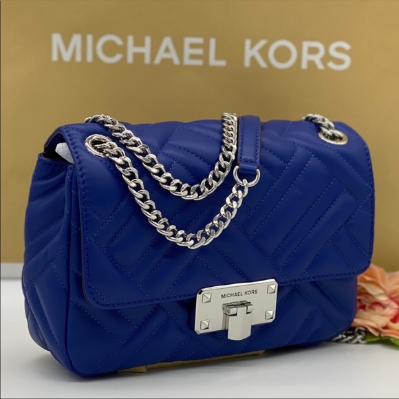 MICHAEL KORS PEYTON MEDIUM SHOULDER FLAP COBALT - Picture 11 of 16